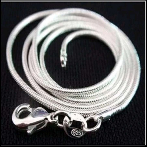 S925 Sterling Silver Snake Necklace - Picture 3 of 4